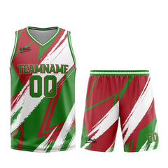 Custom Red Green Basketball Jersey Uniform Suit Printed Your Logo Name Number