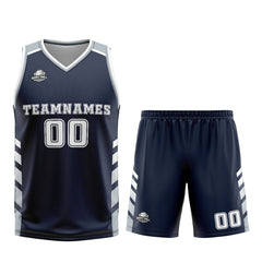 Custom Navy Grey Basketball Jersey Uniform Suit Printed Your Logo Name Number