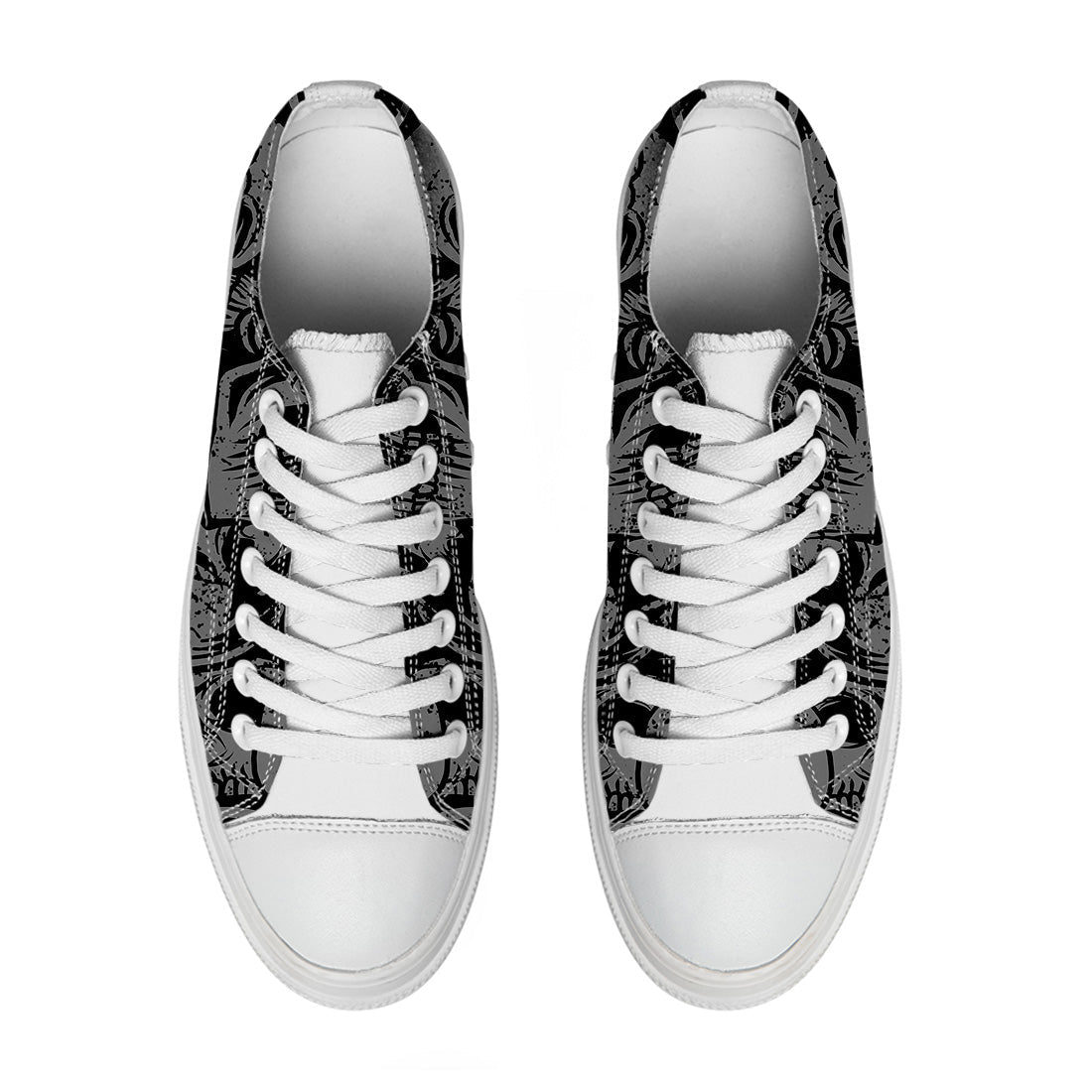 Highlight Your Fashion With Men's and Women's Low-Top Canvas Shoes Skeleton