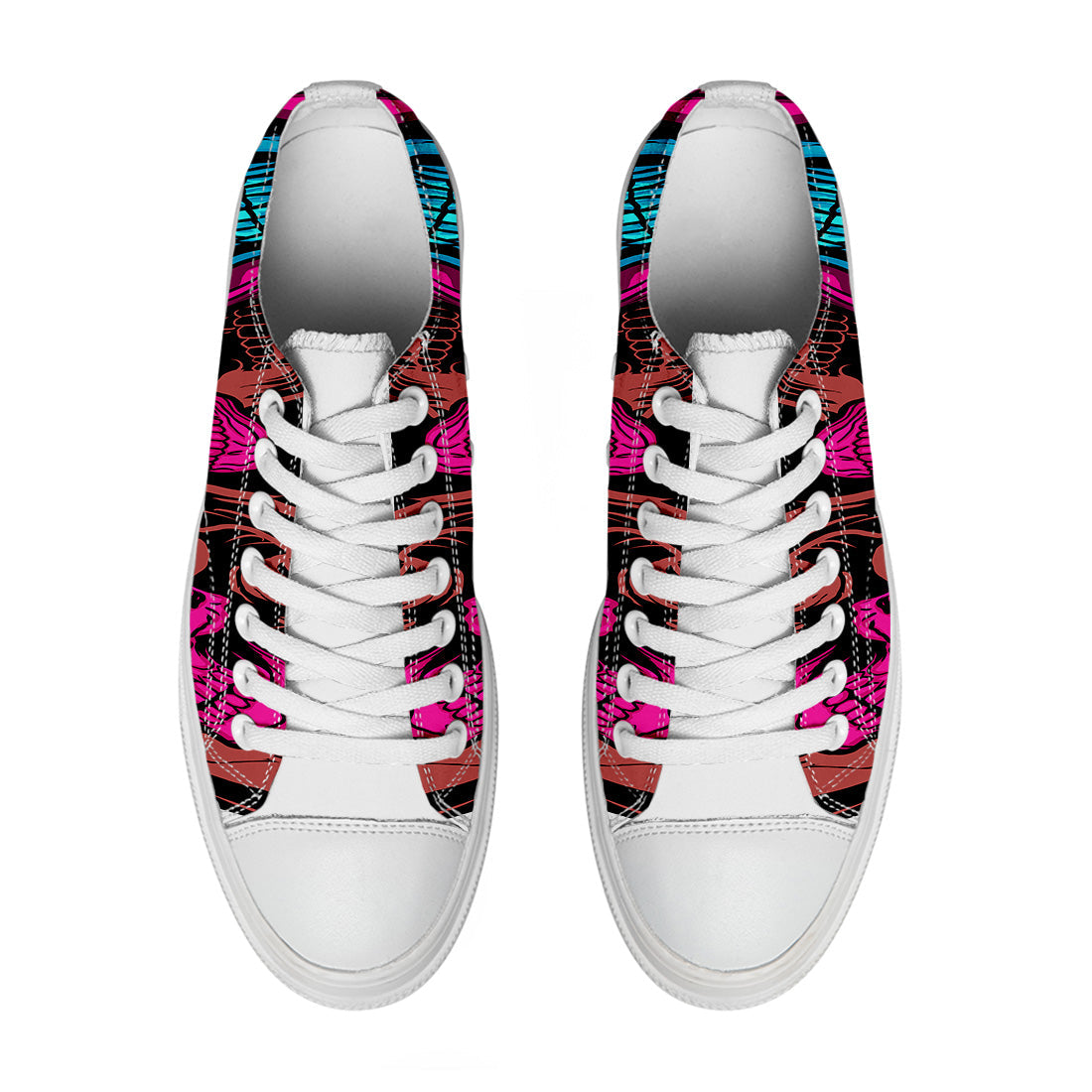 Highlight Your Fashion With Men's and Women's Low-Top Canvas Shoes Skeleton