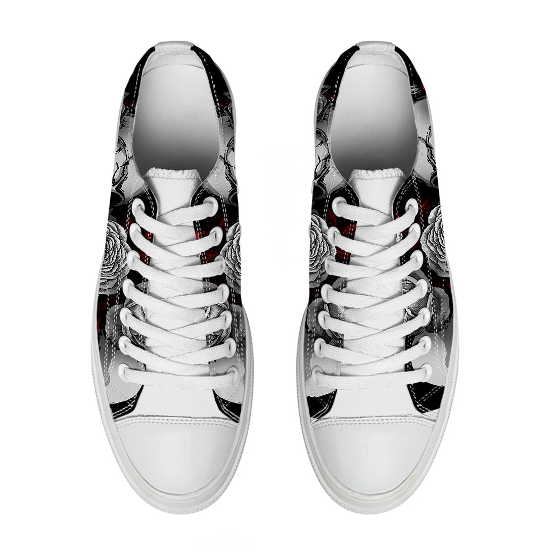 Highlight Your Fashion With Men's and Women's Low-Top Canvas Shoes Skeleton