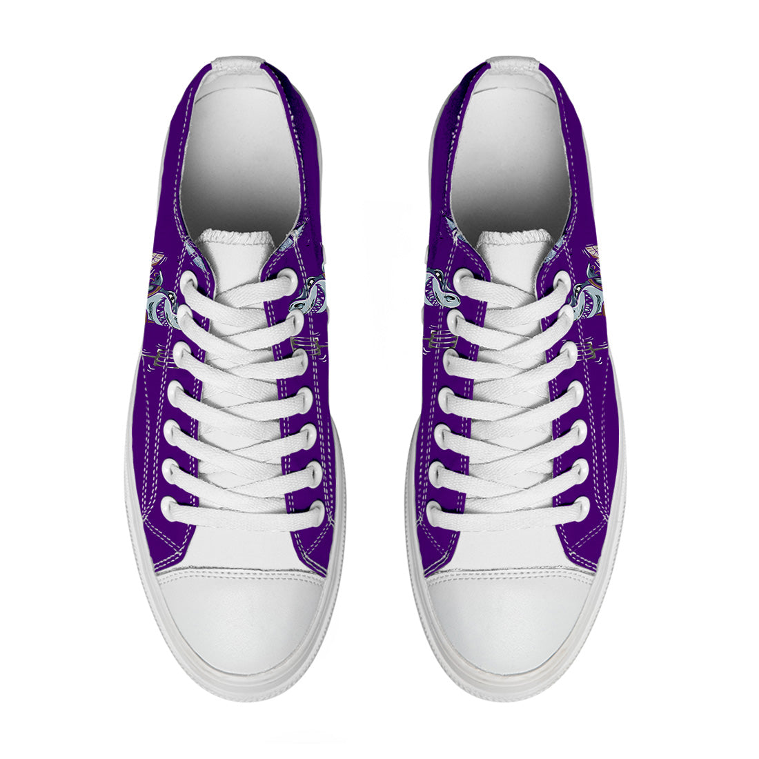 Highlight Your Fashion With Men's and Women's Low-Top Canvas Shoes Shark