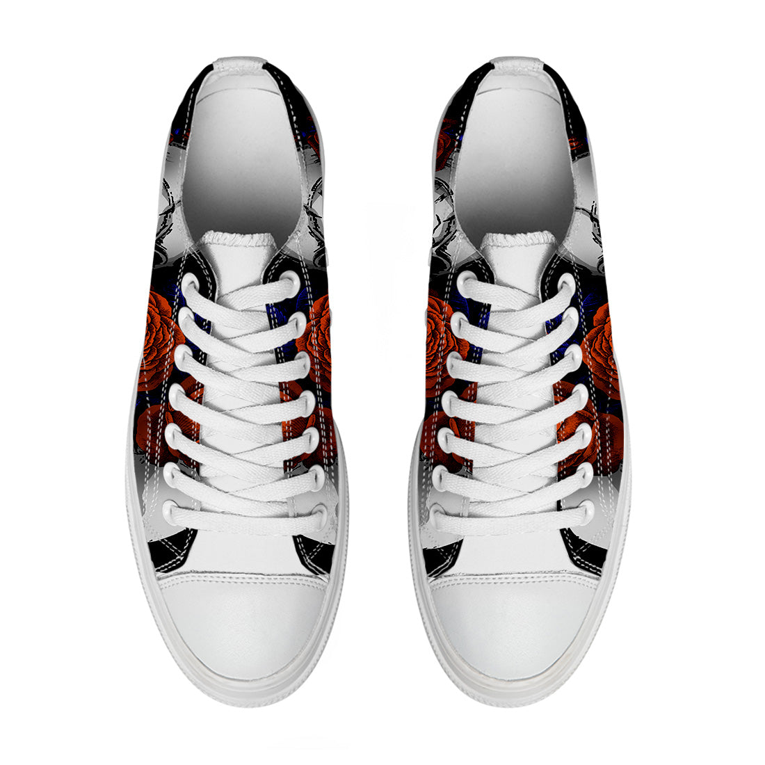 Highlight Your Fashion With Men's and Women's Low-Top Canvas Shoes Skeleton
