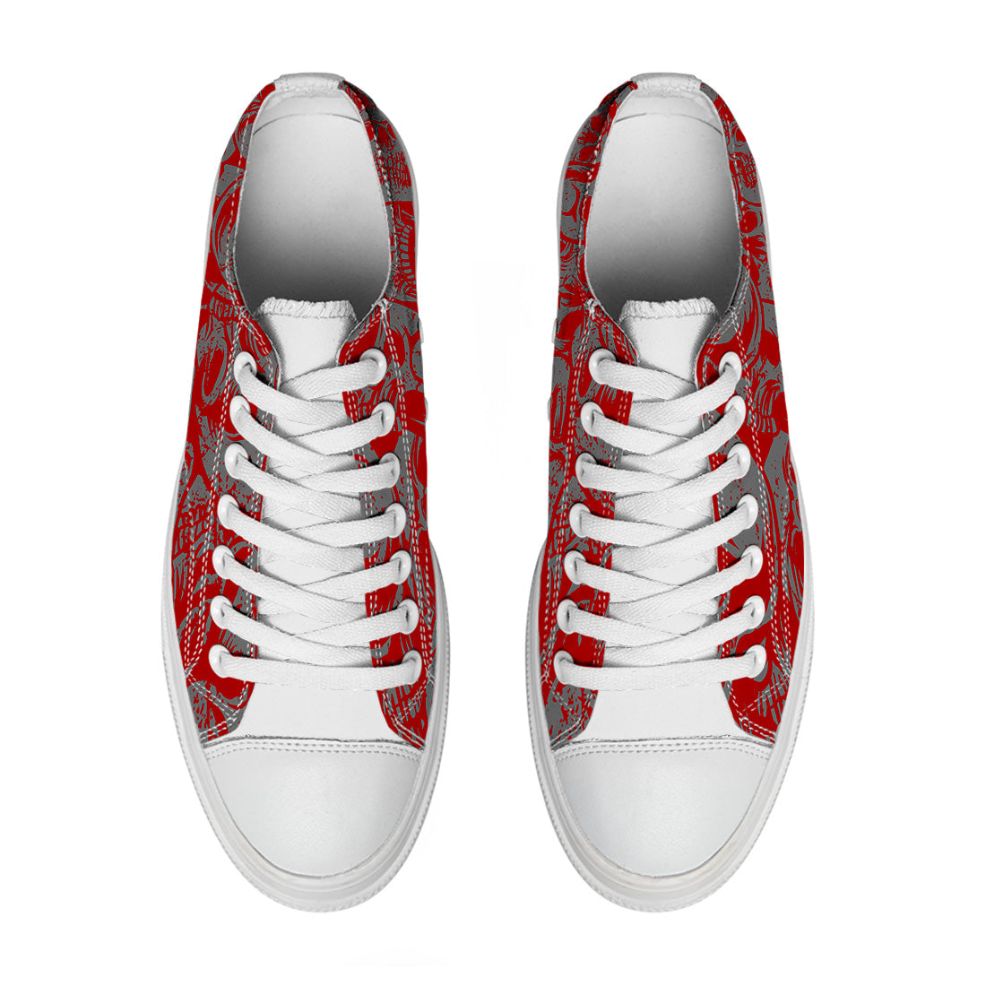 Highlight Your Fashion With Men's and Women's Low-Top Canvas Shoes Skeleton