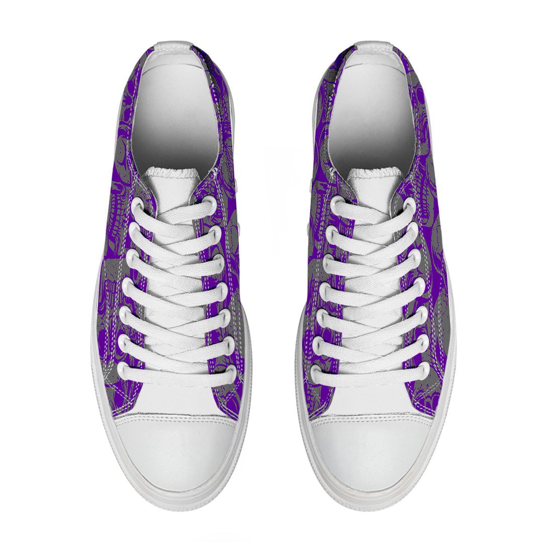 Highlight Your Fashion With Men's and Women's Low-Top Canvas Shoes Skeleton