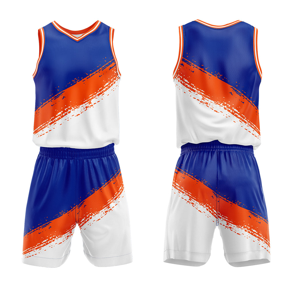 Custom Royal Orange White Basketball Jersey Uniform Suit Printed Your Logo Name Number