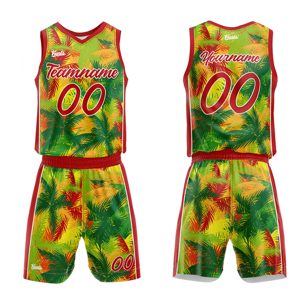 Custom Tropical Plant Basketball Jersey Uniform Suit Printed Your Logo Name Number