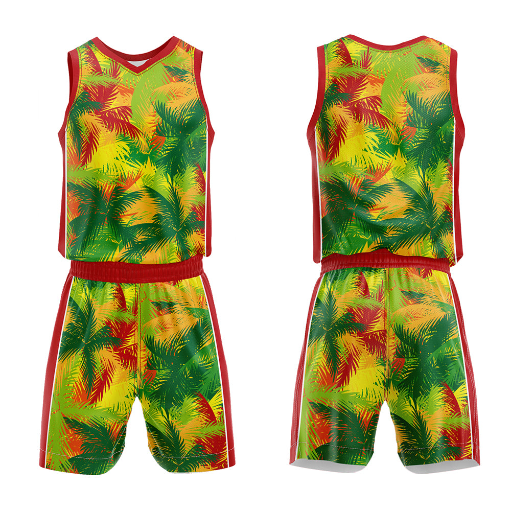 Custom Tropical Plant Basketball Jersey Uniform Suit Printed Your Logo Name Number