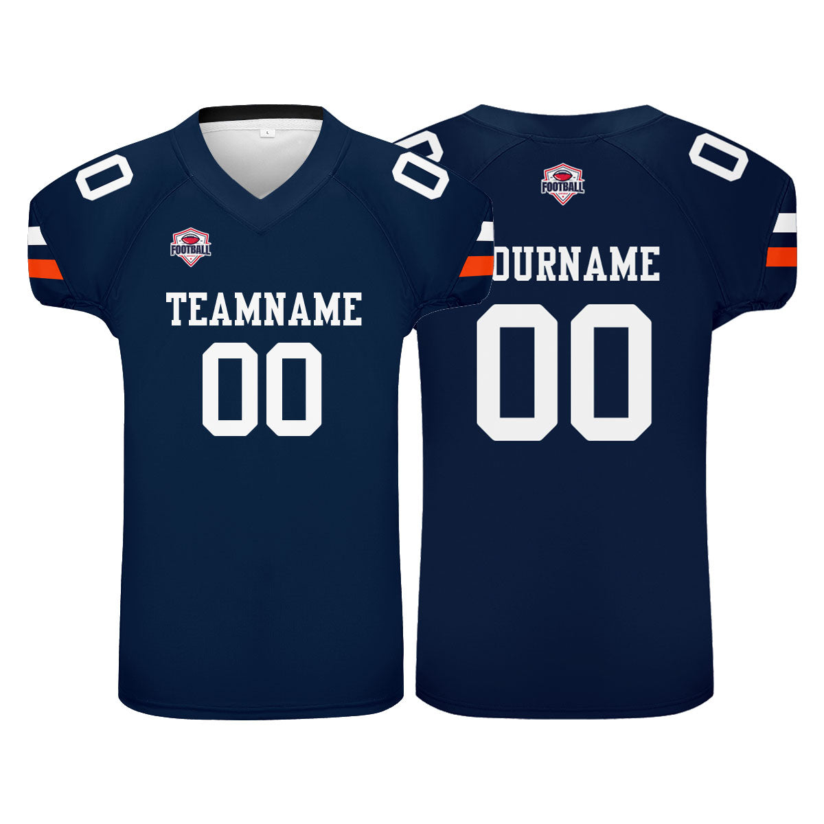 Custom Football Jersey Shirt Personalized Printed Team Name Number Navy