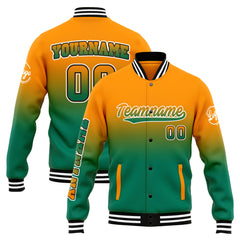 Custom Varsity Jacket Letterman jacket for Men, Women and Youth Orange&Green