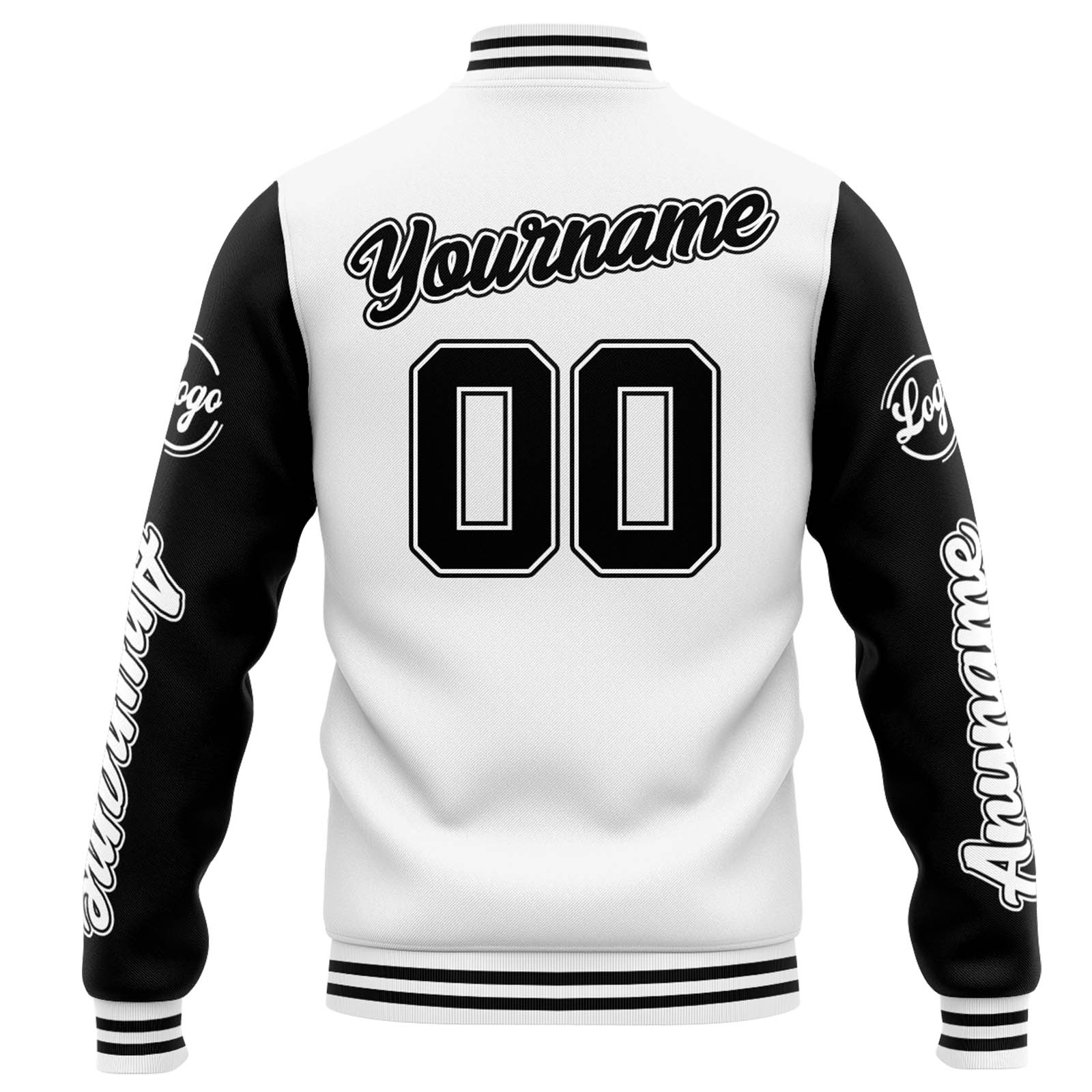 Custom Varsity Jacket Letterman jacket for Men, Women and Youth White Black