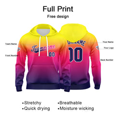 Custom Gradient Sweatshirt Hoodie For Man Woman Girl Boy Print Your Logo Name Number  Purple