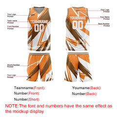 Custom Orange Brown Basketball Jersey Uniform Suit Printed Your Logo Name Number