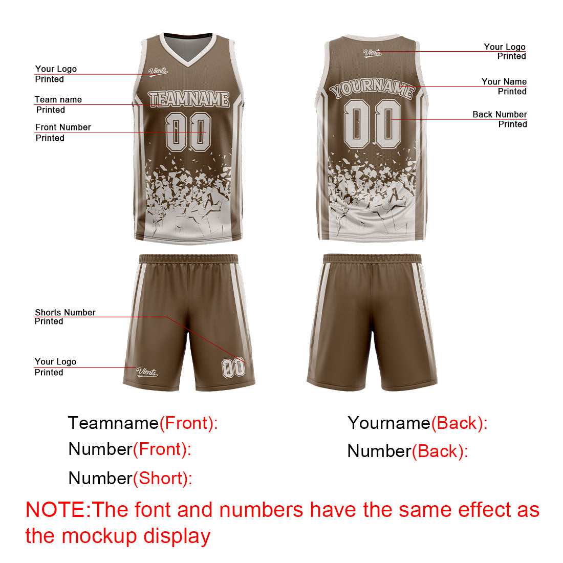 Custom Dull Brown Grey Reversible Basketball Suit for Adults and Kids Personalized Jersey