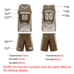 Custom Dull Brown Grey Reversible Basketball Suit for Adults and Kids Personalized Jersey