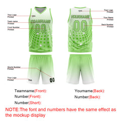 Custom White Green Basketball Jersey Uniform Suit Printed Your Logo Name Number
