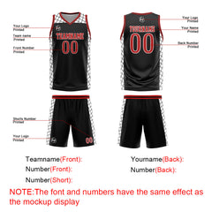 Custom Black Red Basketball Jersey Uniform Suit Printed Your Logo Name Number