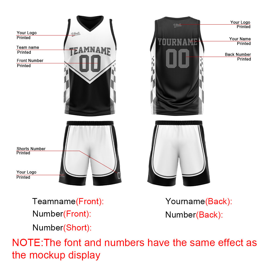 Custom Black Grey Reversible Basketball Suit for Adults and Kids Personalized Jersey