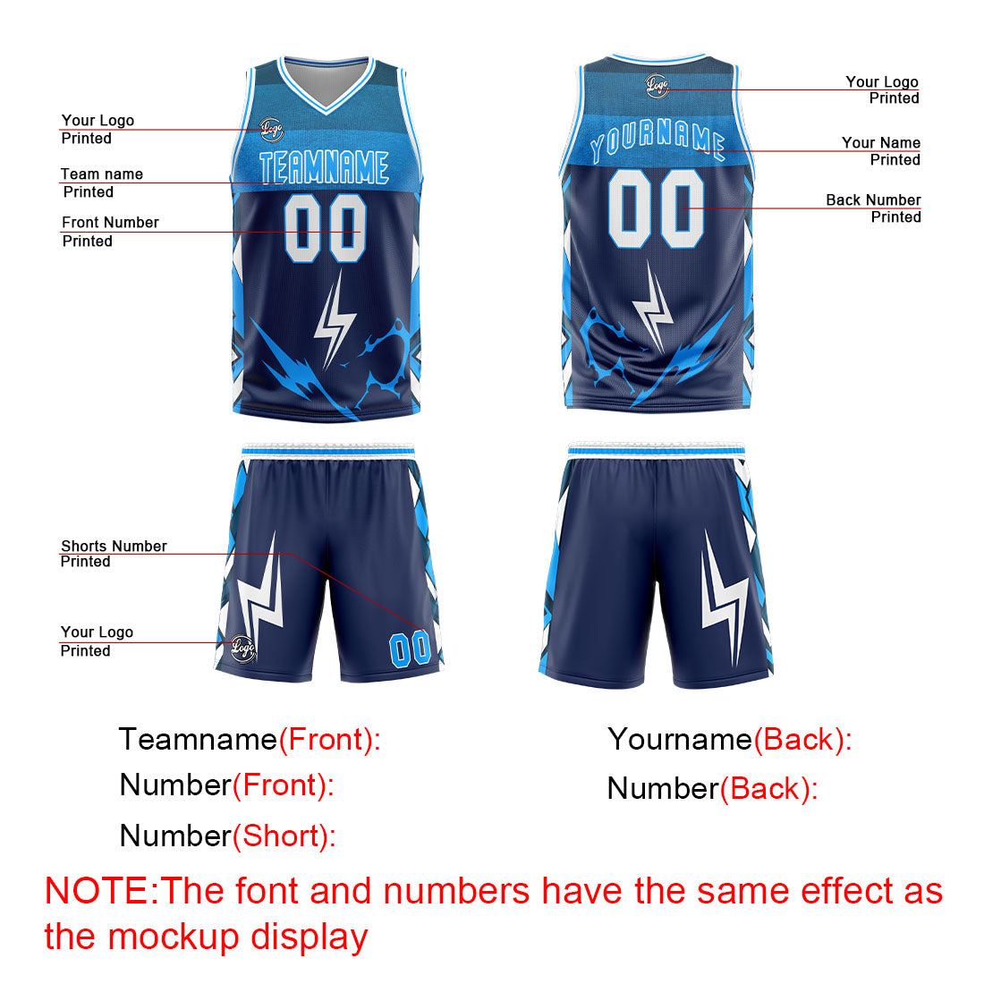 Custom Navy Blue Basketball Jersey Uniform Suit Printed Your Logo Name Number