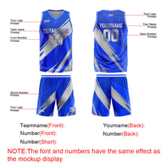 Custom Blue Grey Basketball Jersey Uniform Suit Printed Your Logo Name Number