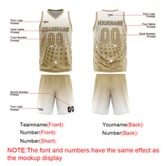 Custom White Brown Basketball Jersey Uniform Suit Printed Your Logo Name Number