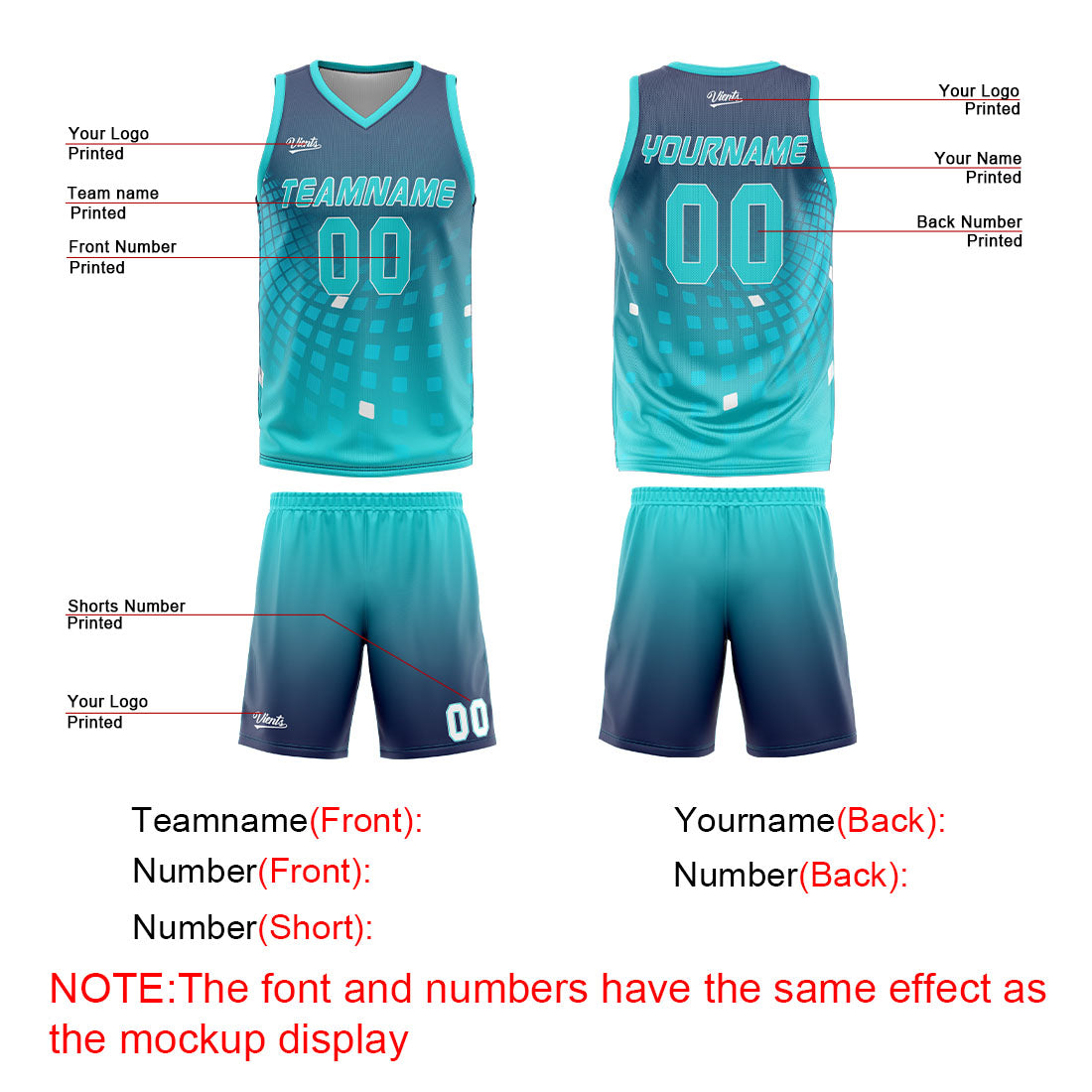 Custom Navy Cyan Basketball Jersey Uniform Suit Printed Your Logo Name Number