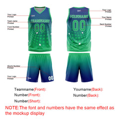 Custom Navy Green Basketball Jersey Uniform Suit Printed Your Logo Name Number